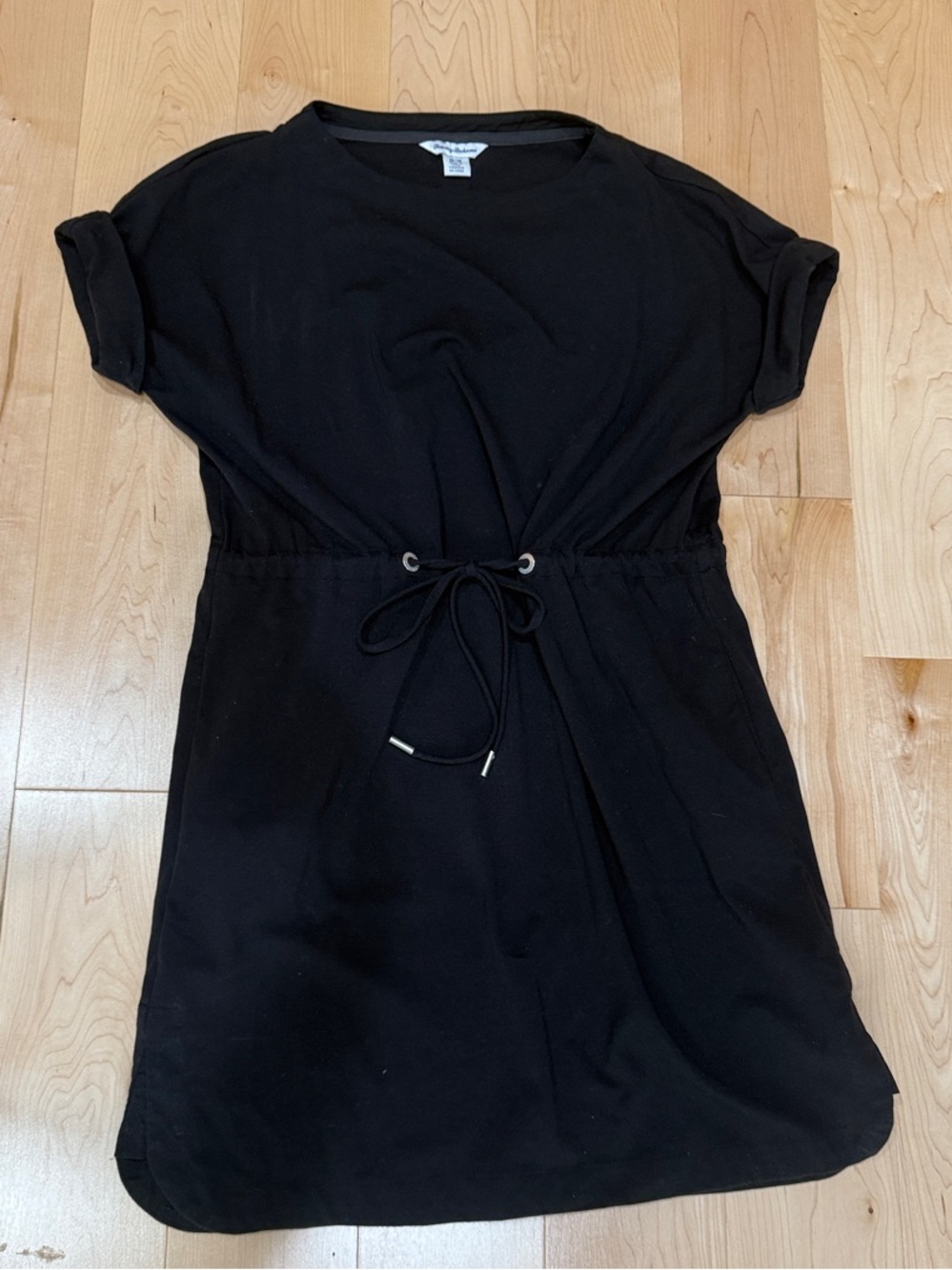 Classic Black Drawstring Waist Dress